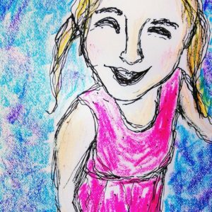 "Joy:" A quick sketch of my youngest daughter Bryn. She is pure joy every day to all those around her.