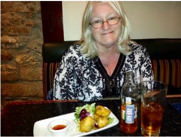 Research is critical for authors. Here I am in Inverness, trying Haggis balls. I’ll let you guess if I liked it or not.