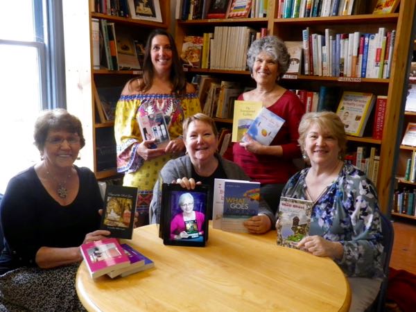 One of my writing groups at our local independent book store, Four Seasons Books in Shepherdstown. These are the writers who save my sanity every week. We had a group book signing event there.