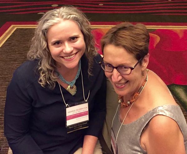 Lisa Brunette with Martha Crites at the Pacific Northwest Writers Association conference. Both authors were finalists for the Nancy Pearl Book Award.
