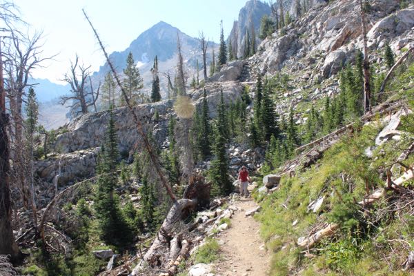 Hiking to Sawtooth Lake.