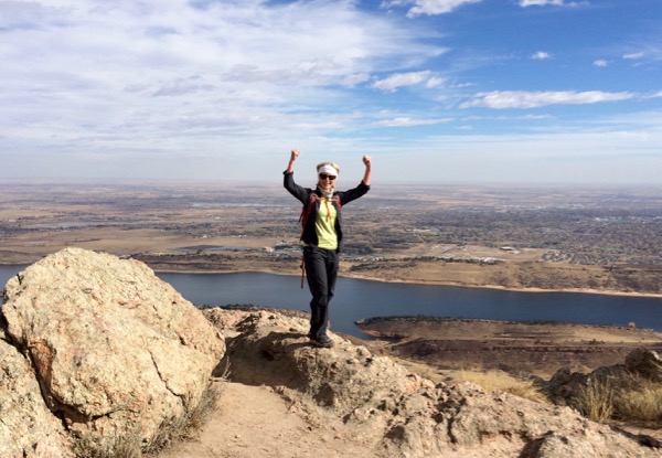 Hiking to top of Arthur's Rock, Fort Collins, Colorado.