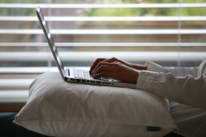 Laptop on Pillow