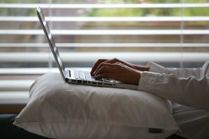 Laptop on Pillow