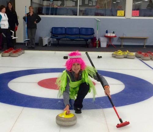 This curling photo represents two things I love - curling, and dressing up silly. :)