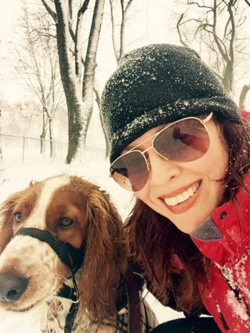 Writer Jennifer Ammoscato and the best walking partner in the world, her Welsh Springer Spaniel Remy.